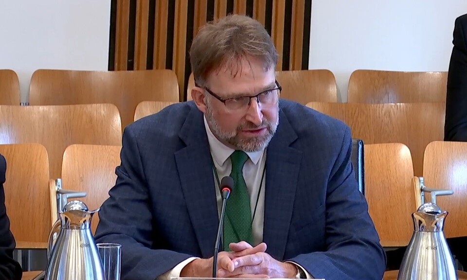Mark Harvey giving evidence to Holyrood's Rural Affairs and Island Committee in September.