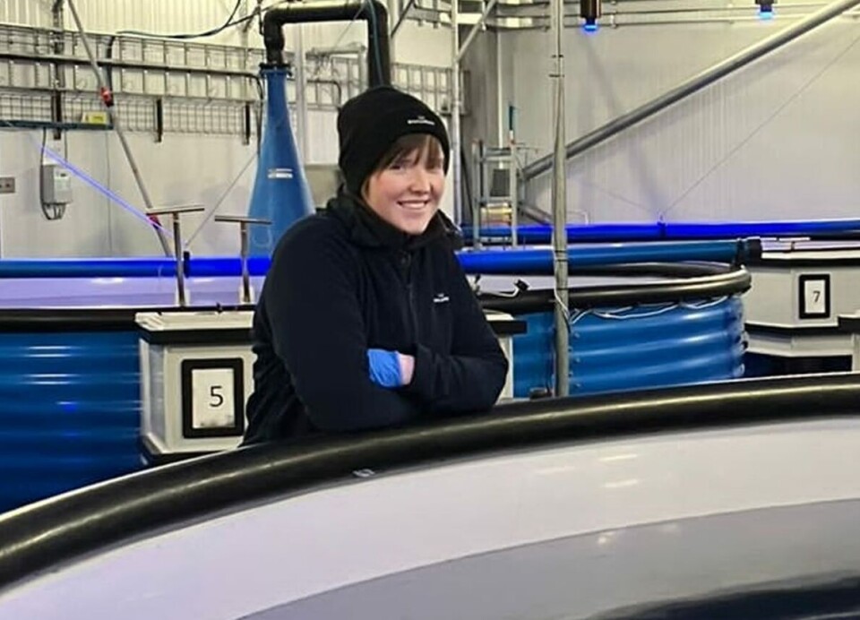 Mary Collins, from Glasgow, is doing a Modern Apprenticeship in Aquaculture at UHI Shetland while working in fish husbandry at Bakkafrost Scotland on the Isle of Gigha.
