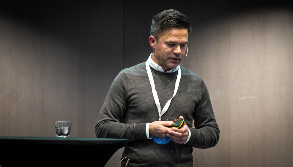 Tormod H Skålsvik from Nova Sea on stage in Stavanger.