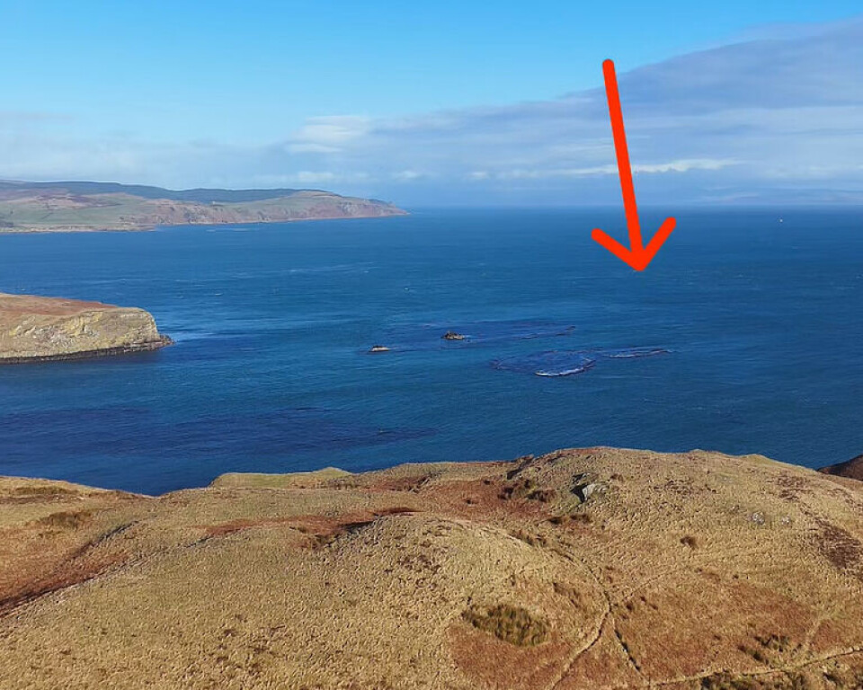 Still image from Mowi's video showing the high-energy site where it plans to position its farm.