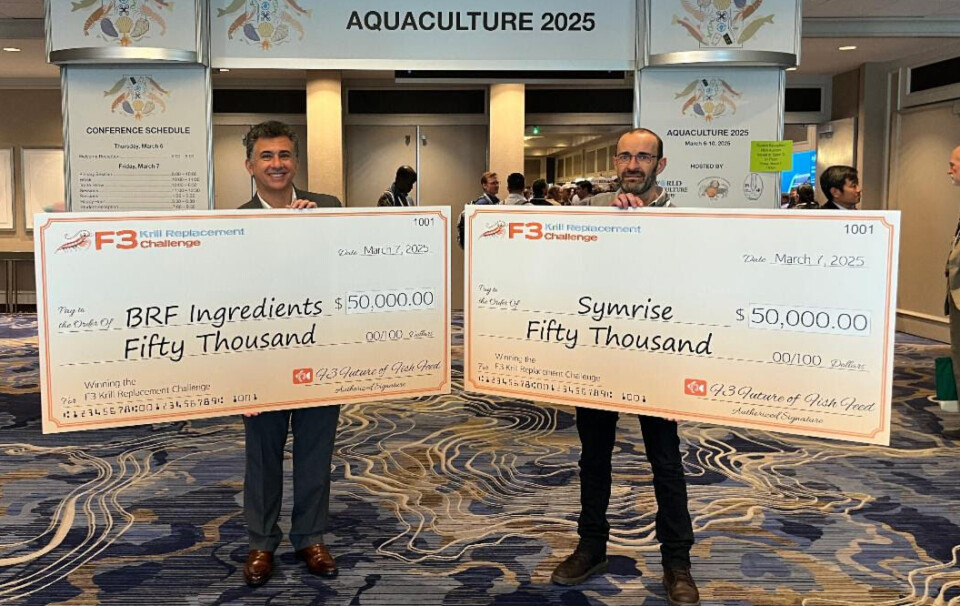 Two for the price of one: The $100,000 Krill Replacement Challenge prize has been split between BRF and Symrise.