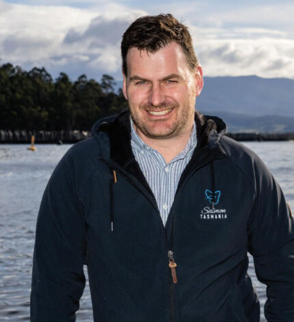 Luke Martin, pictured, has been an outstanding advocate for the sector, said Salmon Tasmania chair Lyall Howard.