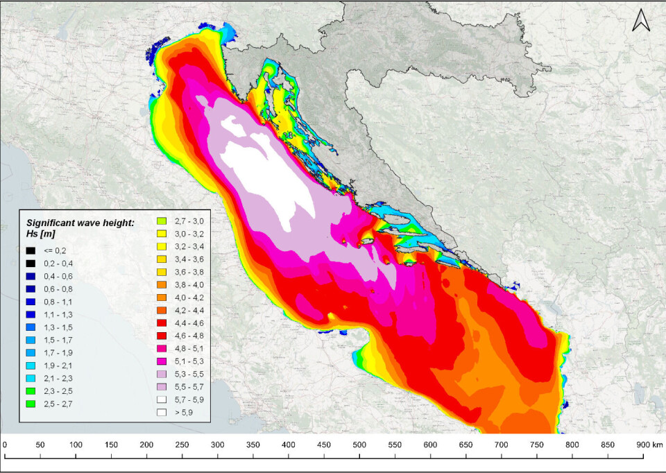 A graph depicting significant wave height in the Adriatic was one of the results in the study.