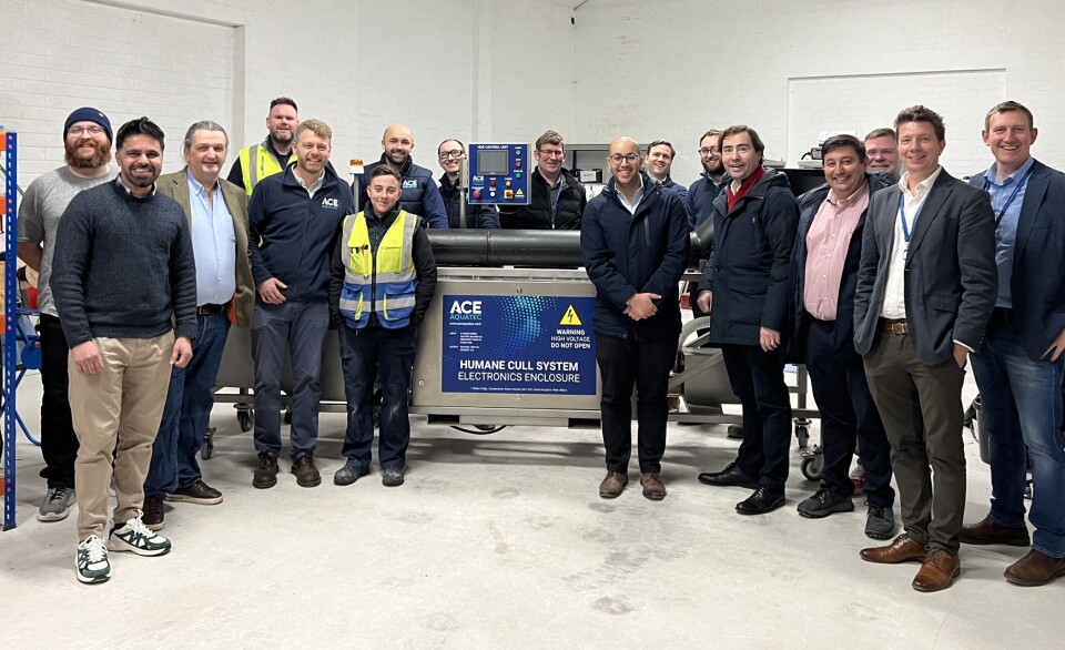 The Ace Aquatec team and representatives of Stolt Ventures at Ace Aquatec's warehouse at Tay Vision Industry Park, Dundee.
