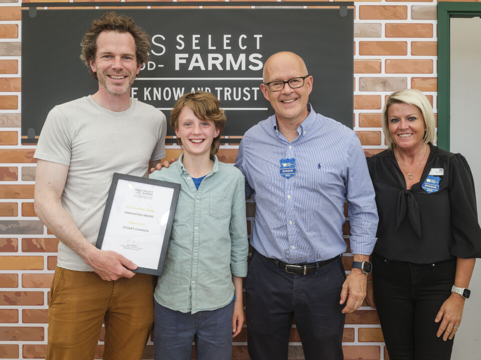 From left: Kames managing director Andy Cannon, his son Christopher, collect Stuart Cannon's award from representatives of M&S.