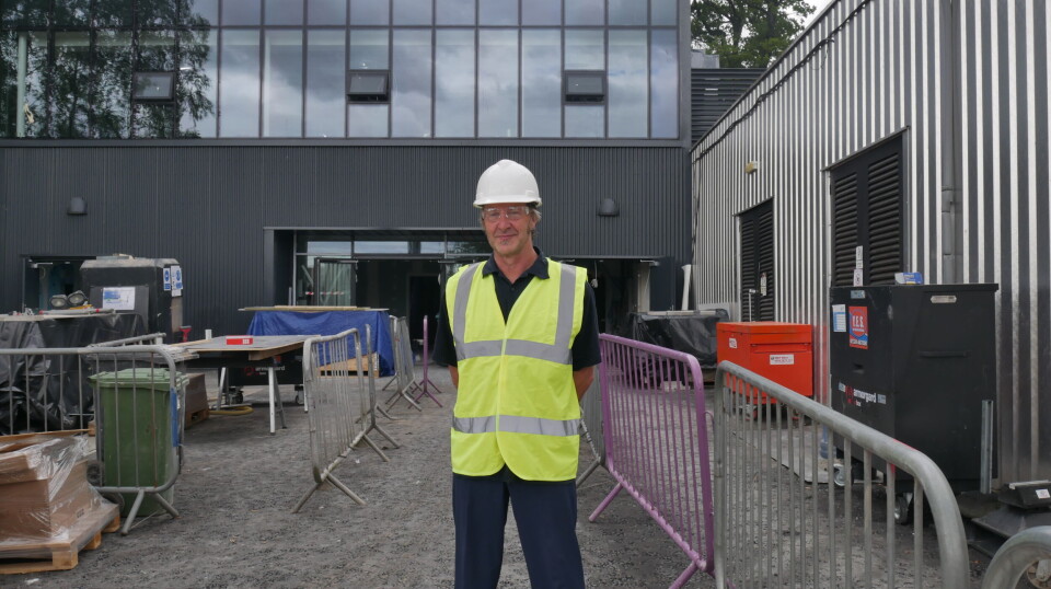 Professor Simon MacKenzie, head of Stirling University's Institute of Aquaculture, outside the NATIH building at the beginning of August. The building is due to be handed over to the University soon.
