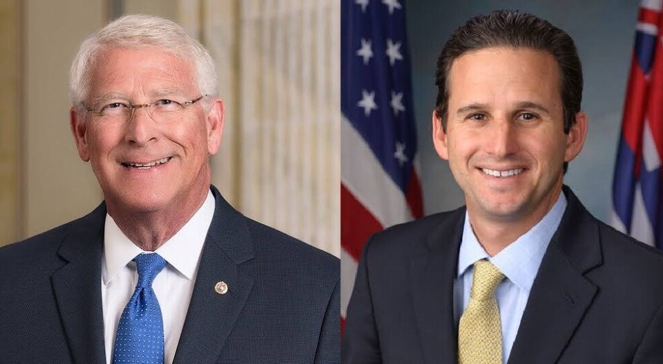 Republican senator Roger Wicker, left, and Hawai'i Democrat Brian Schatz are sponsoring a bipartisan bill aimed at making it simpler to gain permission for offshore aquaculture in the US.