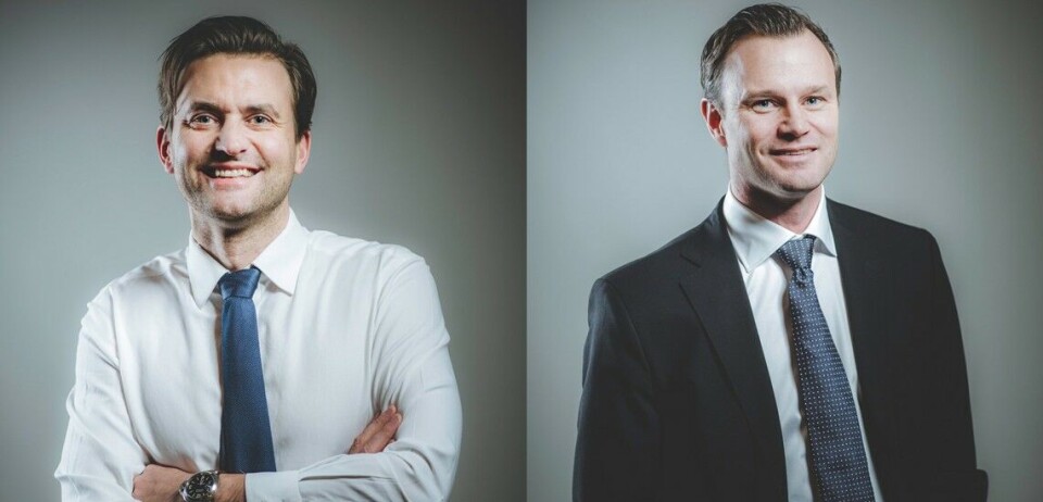 Bluefront chief executive Kjetil Haga, left, and chief investment officer Simen Landmark.