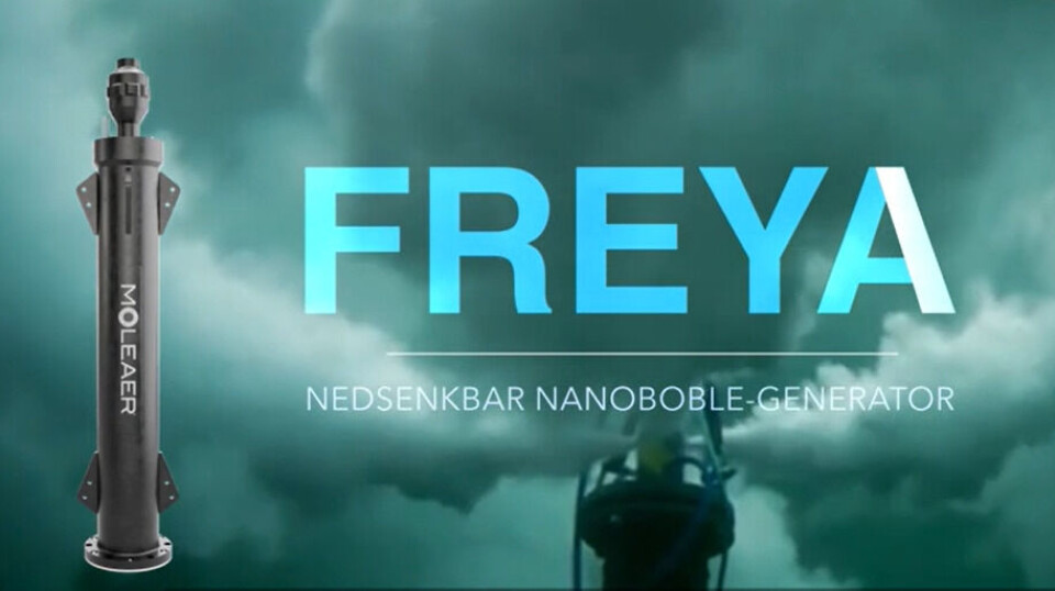 Hit or myth? Moleaer's submersible Freya nanobubble generator is being promoted at Aqua Nor, which opened in Trondheim today.