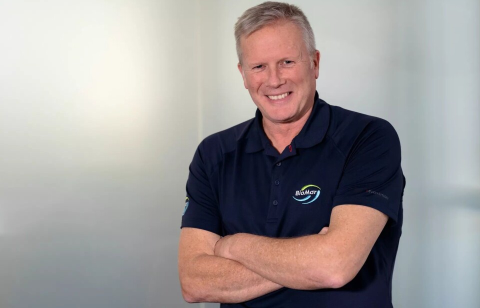 Ewan Cameron: 'The use of waterborne feeding systems introduces a new set of challenges, and it requires a feed built for this farming reality.' Inset: Power H2O feed.