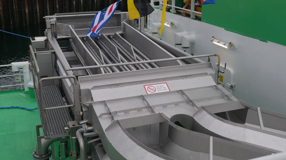 A view of the MMC fish grader on deck.