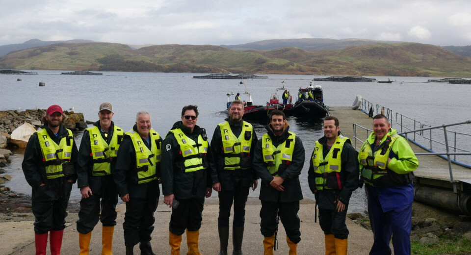 ASC's guests visiting a Bakkafrost Scotland salmon farm.