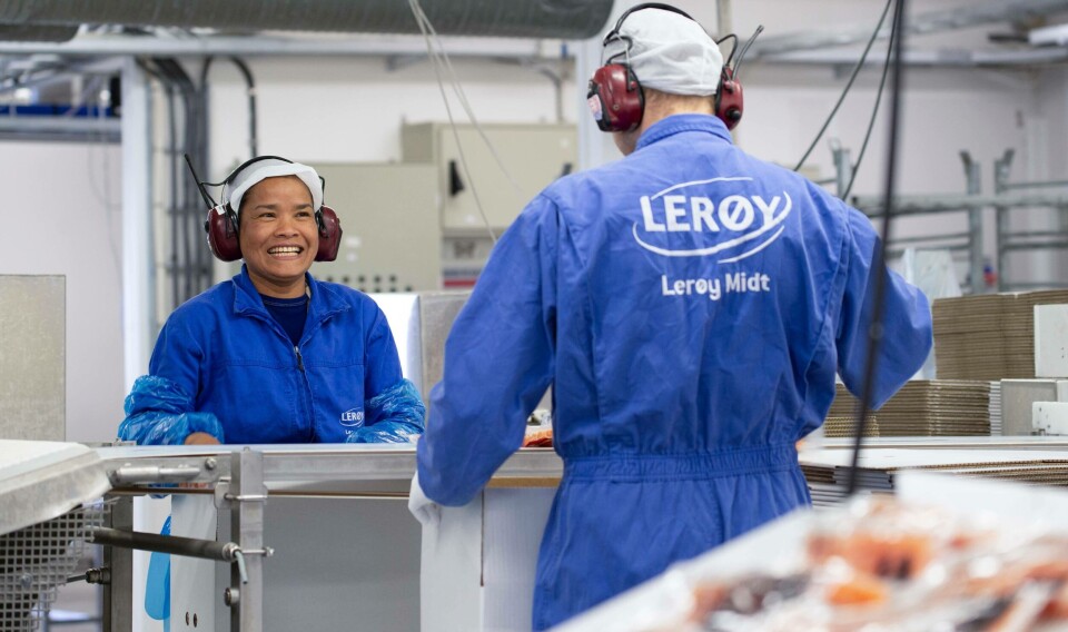 Processing workers at a Lerøy facility in Norway. The company has raised NOK 150bn with a bond issue.