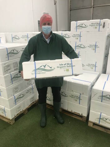 OSH director Robert Gray with some of the first fish to be harvested. Photo: OSH. OSH director Robert Gray with some of the first fish to be harvested. Photo: OSH.