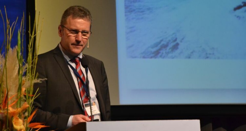 Andreas Kvame, CEO of Grieg Seafood, spoke at NASF last week. Image by Pål Mugaas Jensen