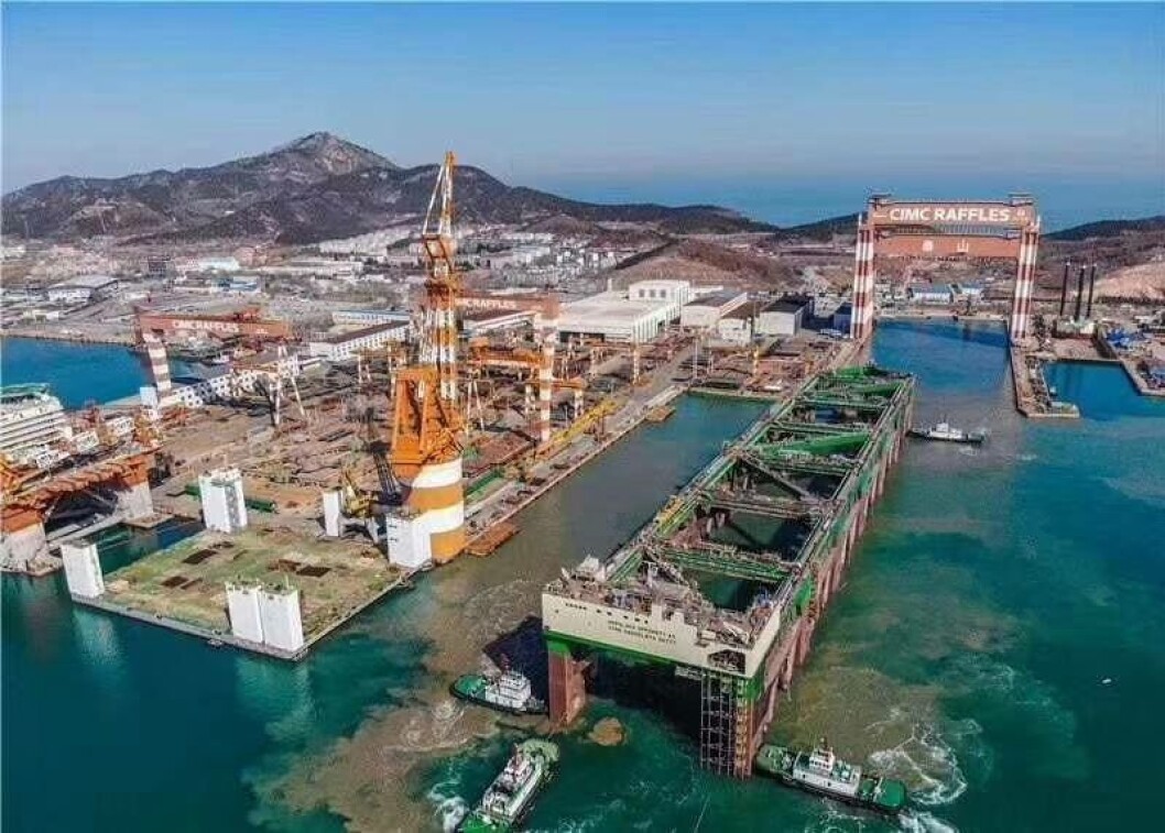 The Havfarm is now being completed in China. The plan is to have it ready in a month. Photo: Edi Milic / LinkedIn. The Havfarm is now being completed in China. The plan is to have it ready in a month. Photo: Edi Milic / LinkedIn.