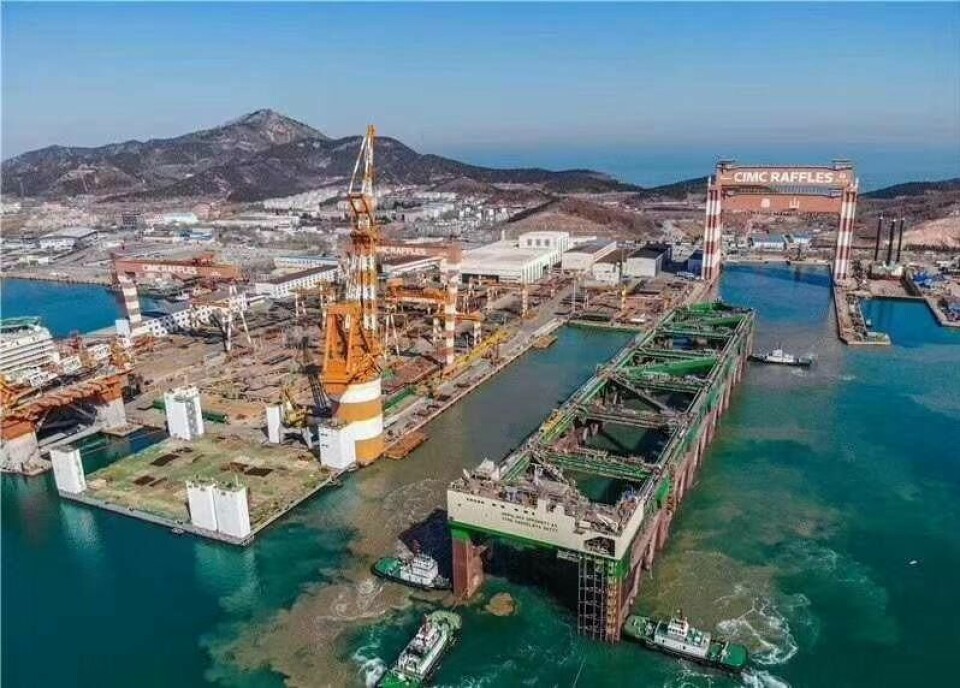 The Havfarm is now being completed in China. The plan is to have it ready in a month. Photo: Edi Milic / LinkedIn.