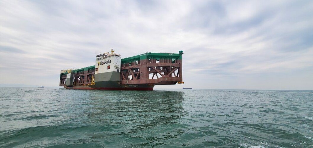 The Havfarm arrives in its 'home' fjord tomorrow. It will be stocked with fish in September. Photo: Nordlaks. The Havfarm arrives in its 'home' fjord tomorrow. It will be stocked with fish in September. Photo: Nordlaks.