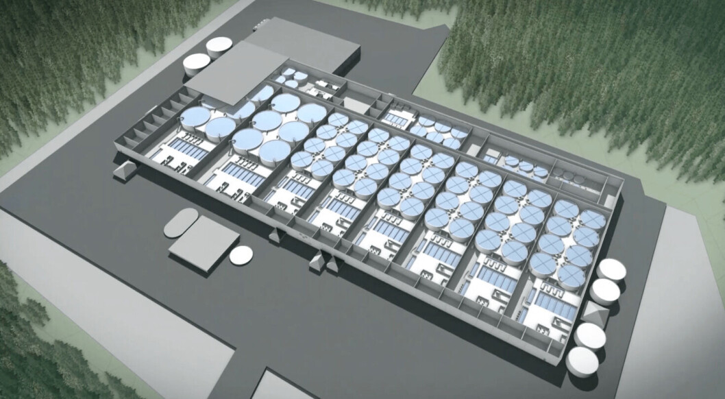 Sketch of the upcoming land-based facility for Premium Svensk Lax. Illustration: PSL. Sketch of the upcoming land-based facility for Premium Svensk Lax. Illustration: PSL.