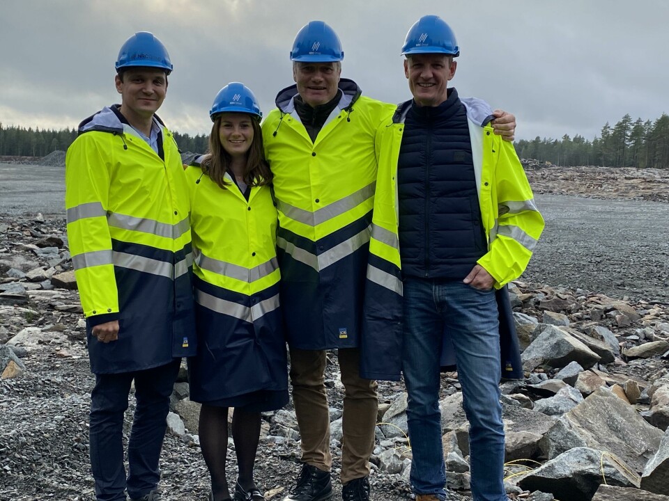 From left: Premium Svensk Lax chief technology officer Marko Brkic, quality assurance manager Tanja Charlotte Krogh Sørensen, head of production Ole Spicker and chief executive Morten Molle at the site. Photo: premium Svensk Lax.