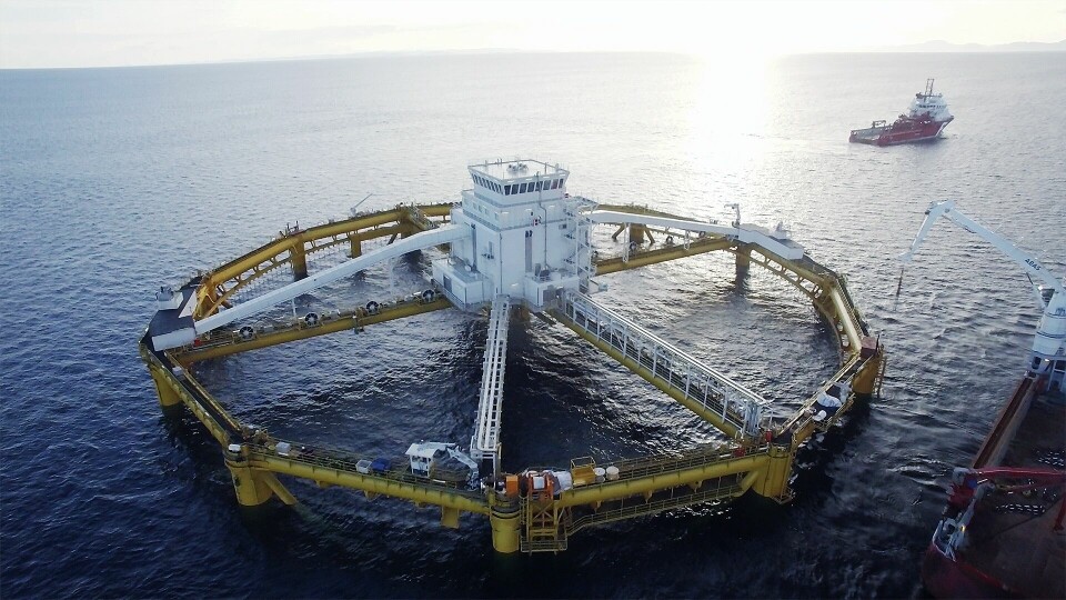 SalMar's Ocean Farm 1 offshore salmon facility. The company said it was important that it is able to take strategic opportunities that will come in the future, including offshore fish farming. Photo: SalMar.