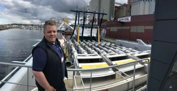 Flasnes is enjoying his work on board the Hydrolicers, where he has now worked for three years. He is pctured here during the Aqua Nor trade fair last year, on the world's largest Hydrolicer unit MS Steyer, operated by Aqua Pharma. Photo: Hydrolicer. Click for larger image. Flasnes is enjoying his work on board the Hydrolicers, where he has now worked for three years. He is pctured here during the Aqua Nor trade fair last year, on the world's largest Hydrolicer unit MS Steyer, operated by Aqua Pharma. Photo: Hydrolicer. Click for larger image.